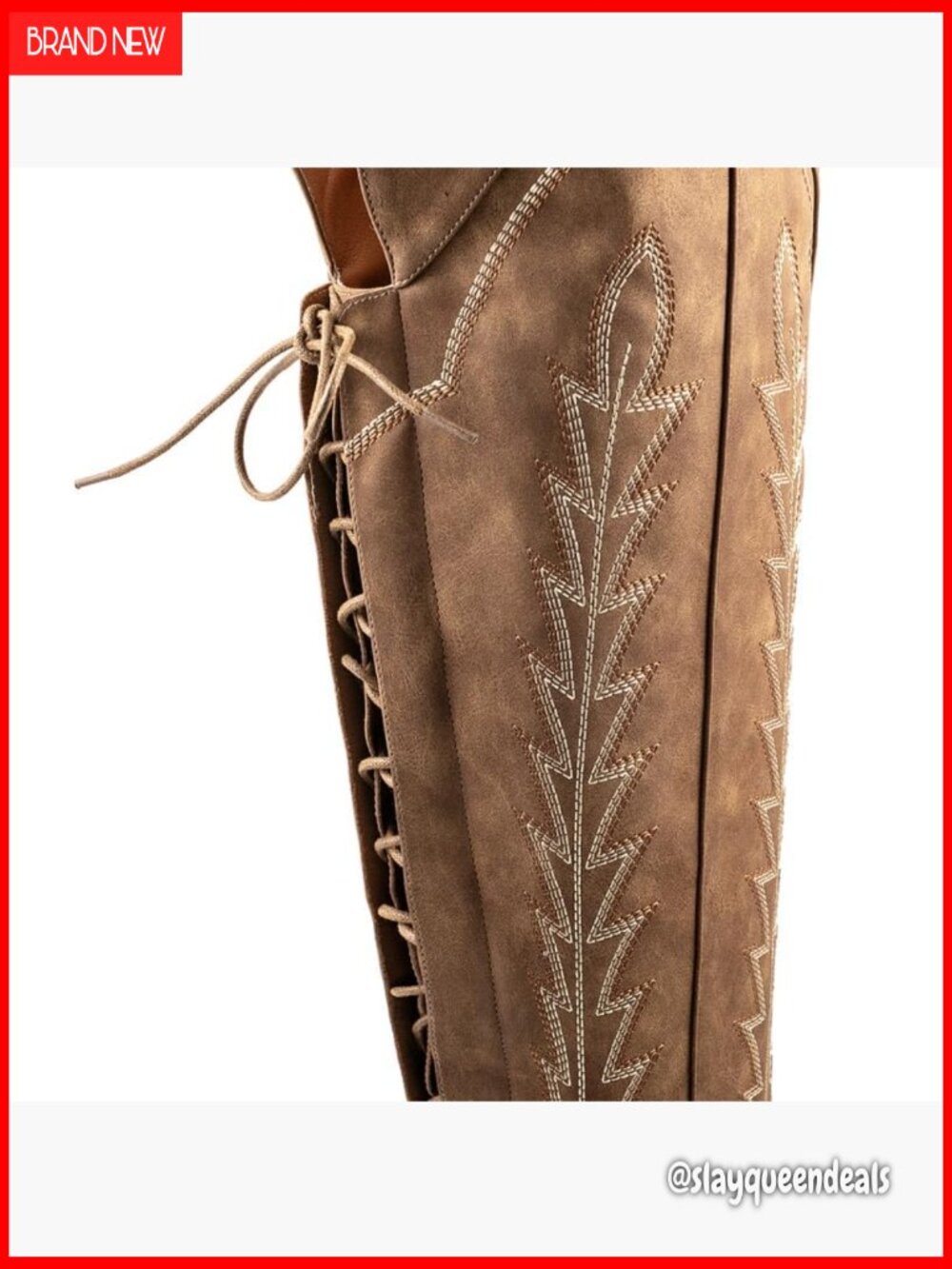 Thigh High Cowboy Boots Wide Calf Western Embroidered Over Knee - Picture 5 of 7
